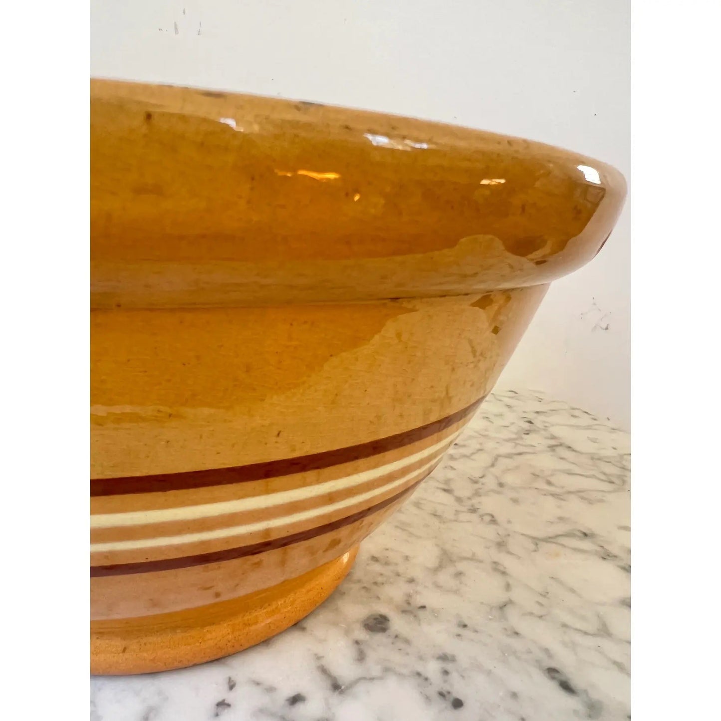 Extra Large Striped Earthenware Bowl