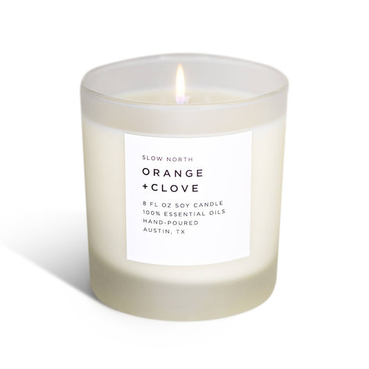 Slow North - Orange + Clove Candle - 100% Essential Oils
