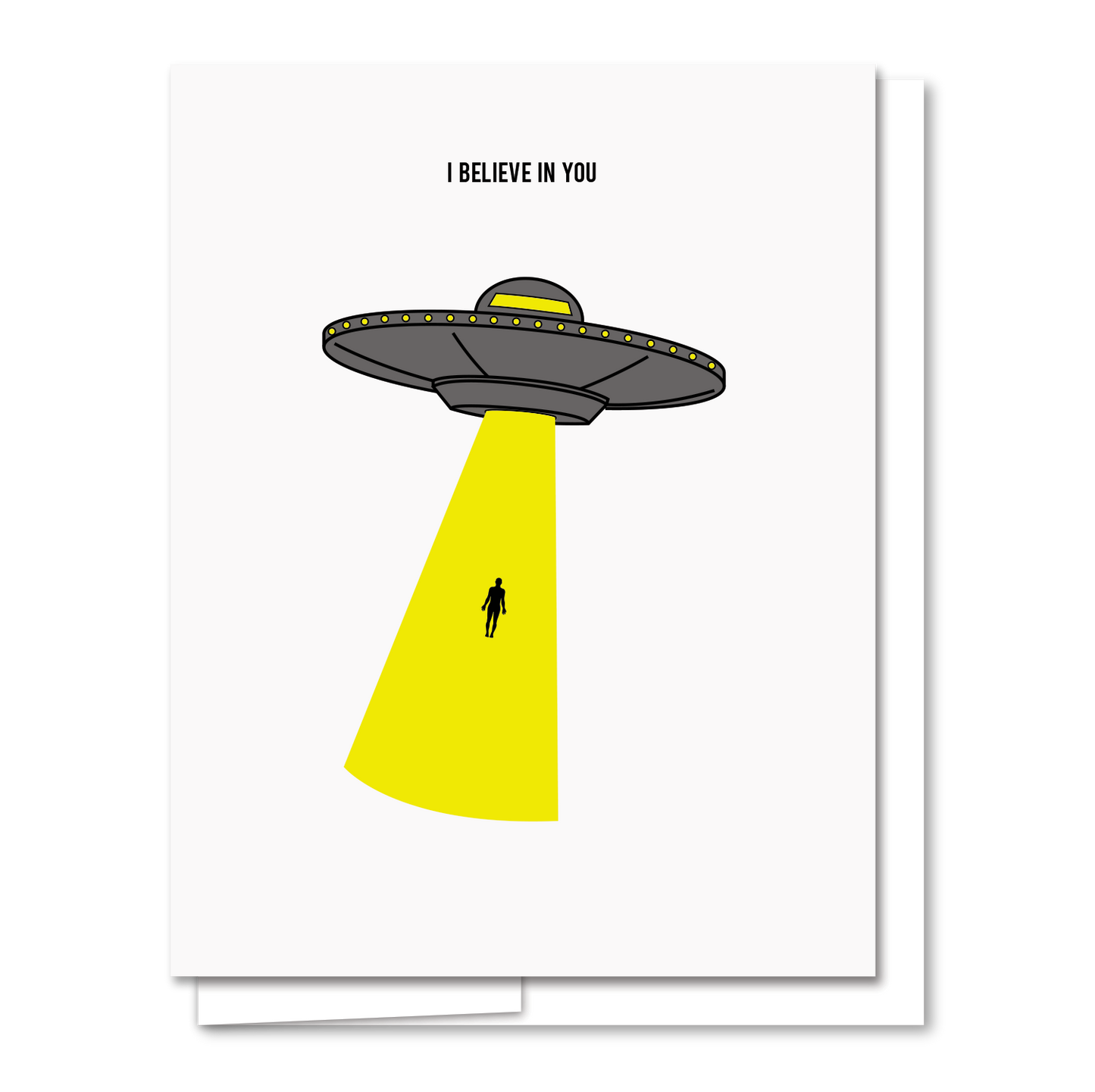 AQBF - UFO - Letterpress Funny Everyday Card