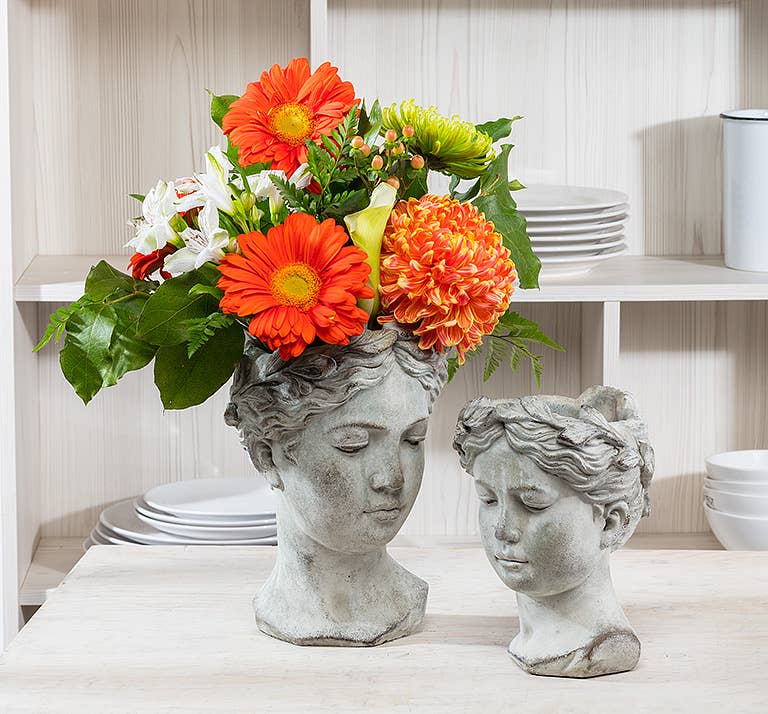 Abbott - Woman Head Planter - 10"H
