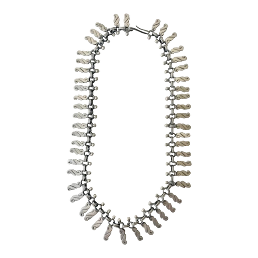 Collar de eslabones en spray de plata de ley Dulce, años 80