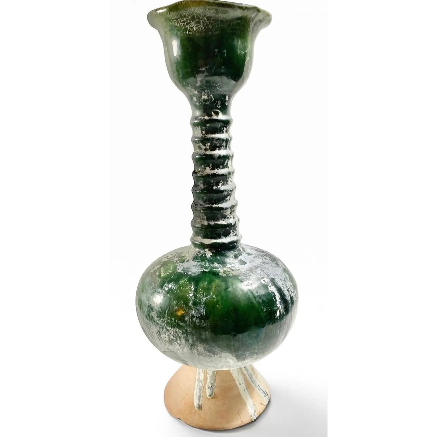 Vintage Chinese Tang Dynasty Style Green Glazed Vessel