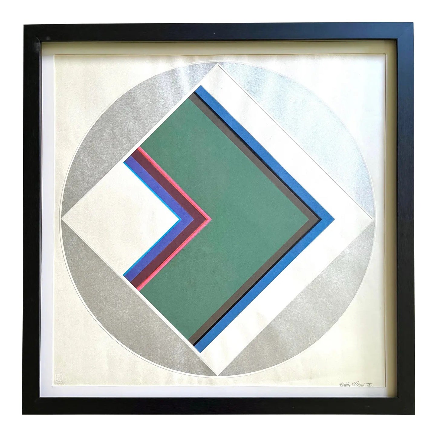 Fletcher Benton 1972 Pop Art Geometric Serigraph on Paper