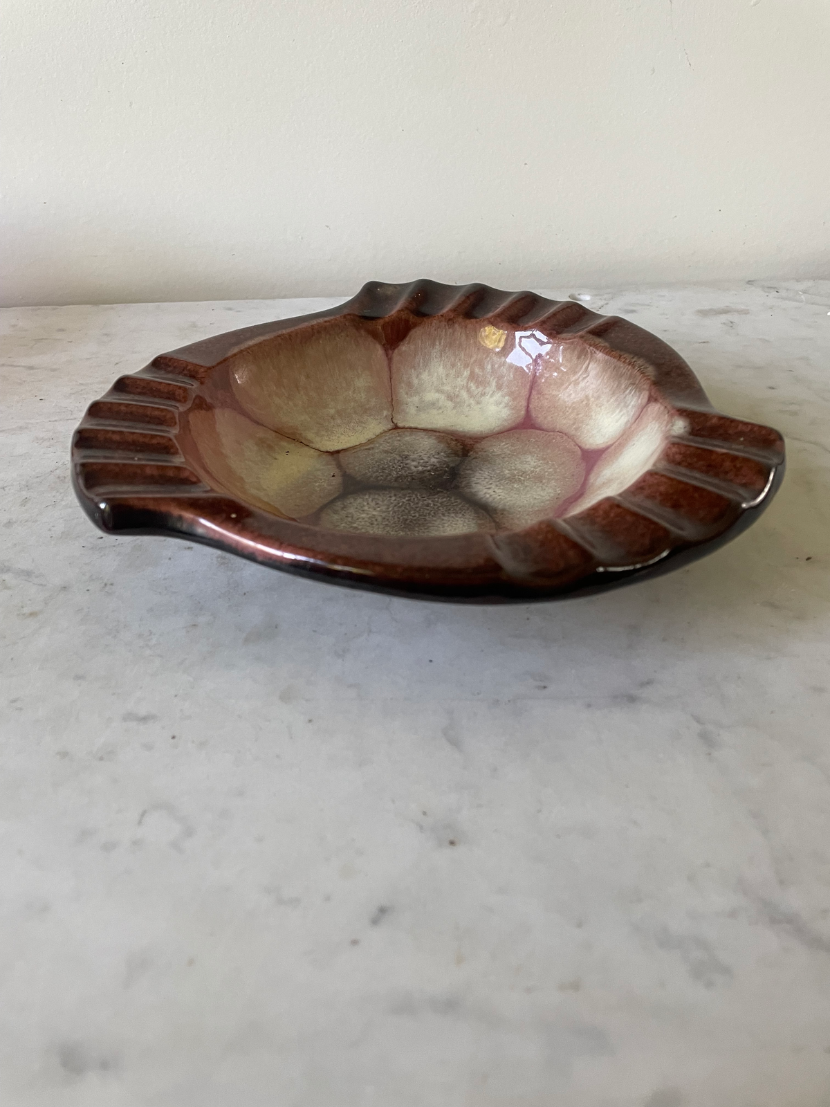 West German Glazed Pottery Ashtray