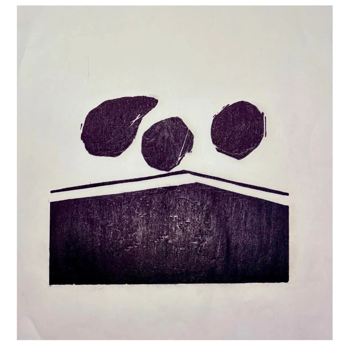 Barbara Beck 1970s Woodblock Print on Paper - Unframed