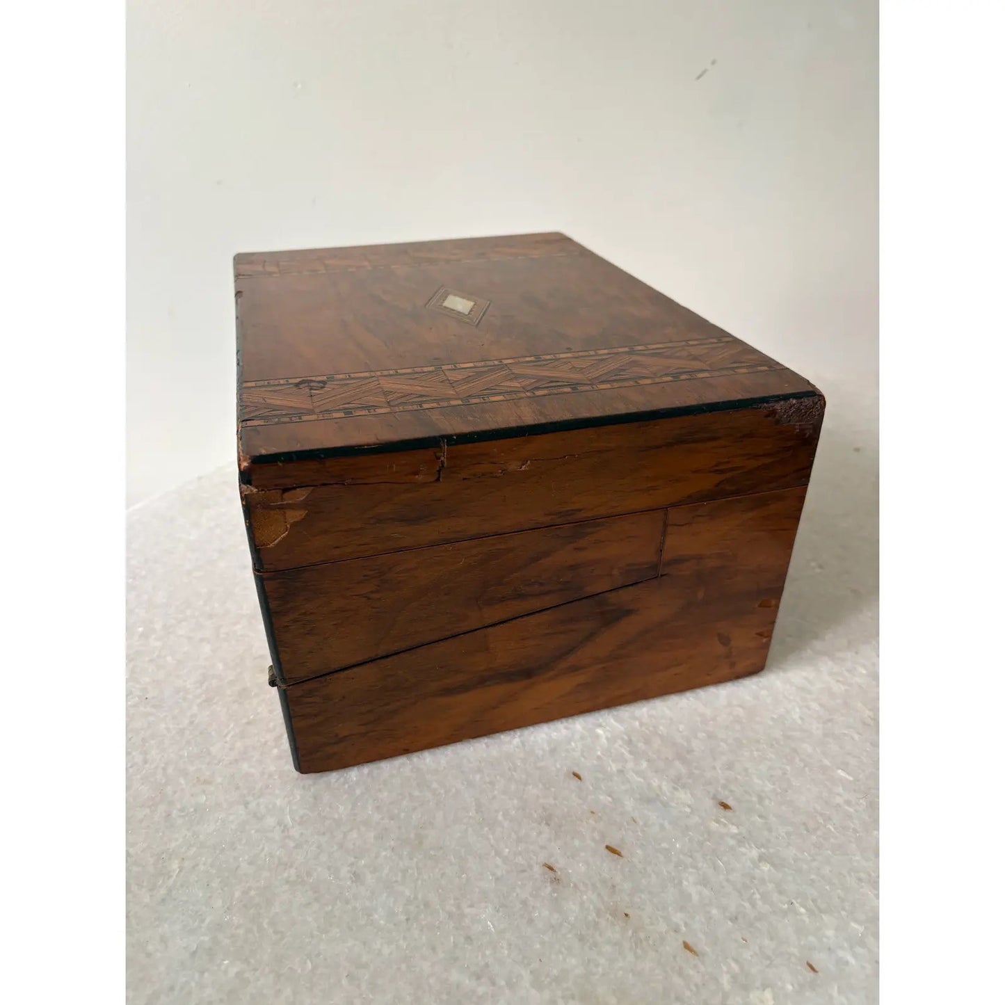 Antique Mahogany English Jewelry Box