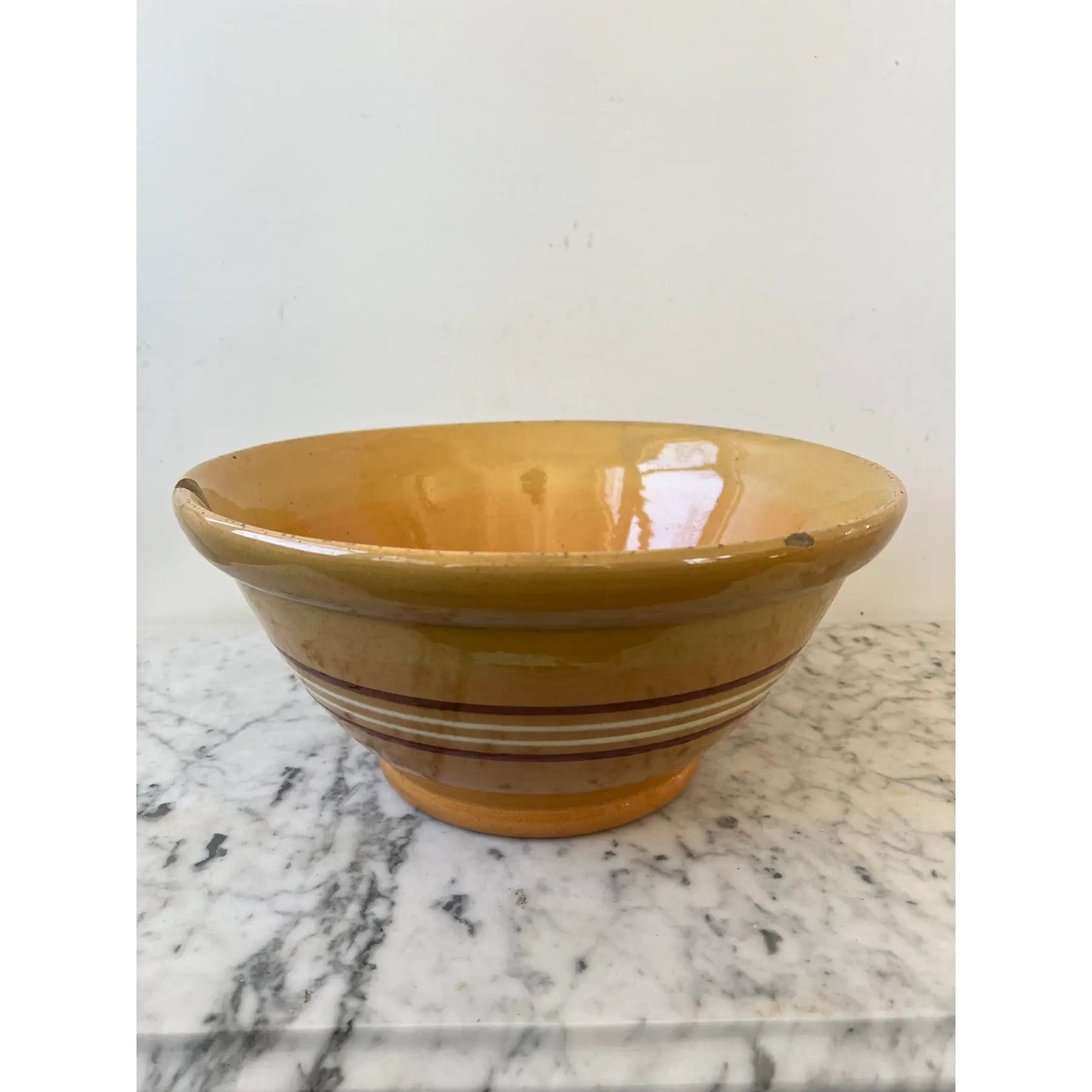Extra Large Striped Earthenware Bowl