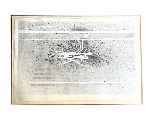 Barbara Beck Framed 1978 Painting on Paper in Acrylic Shadow Box Frame