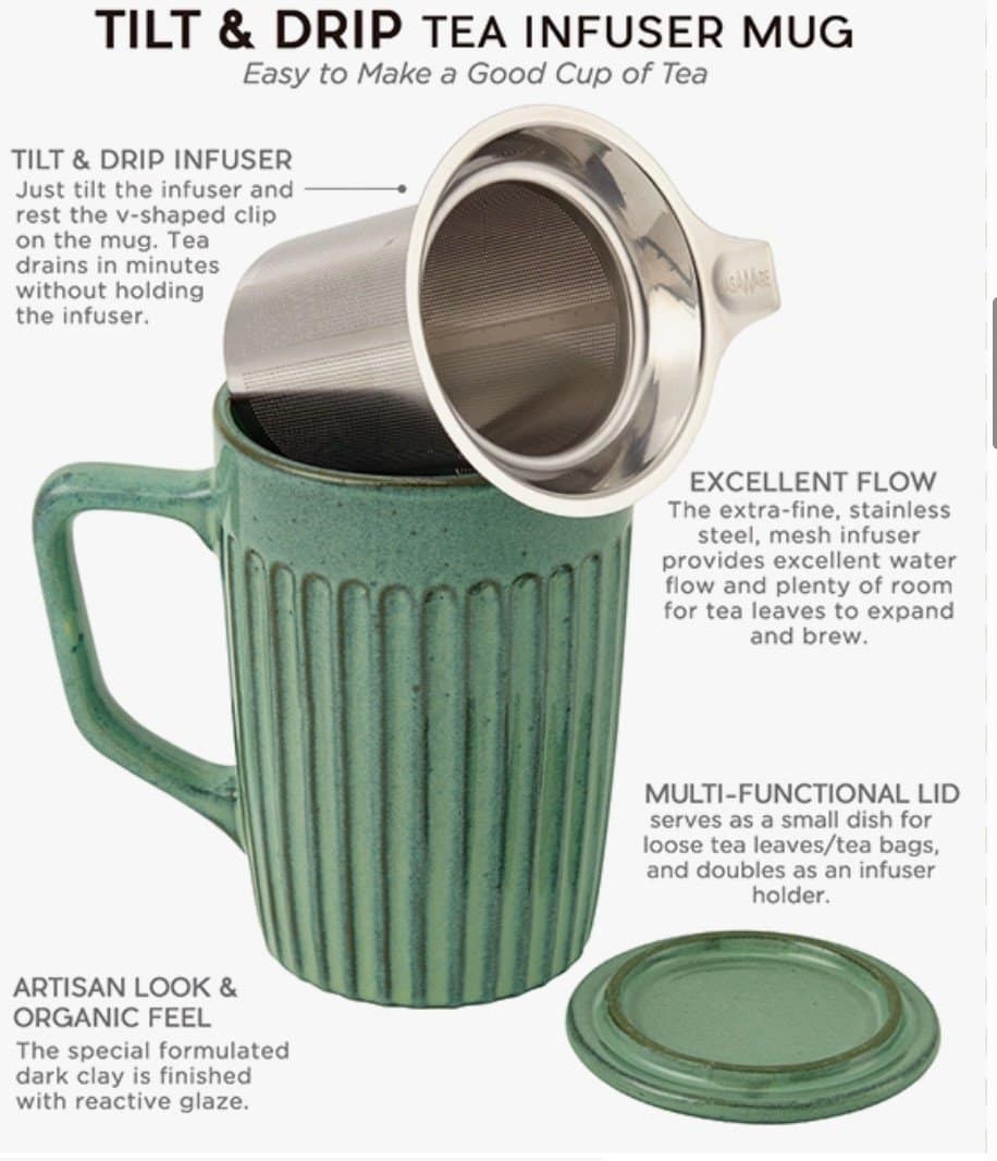 CasaWare - Taza con Infusor de Té Shell 18oz