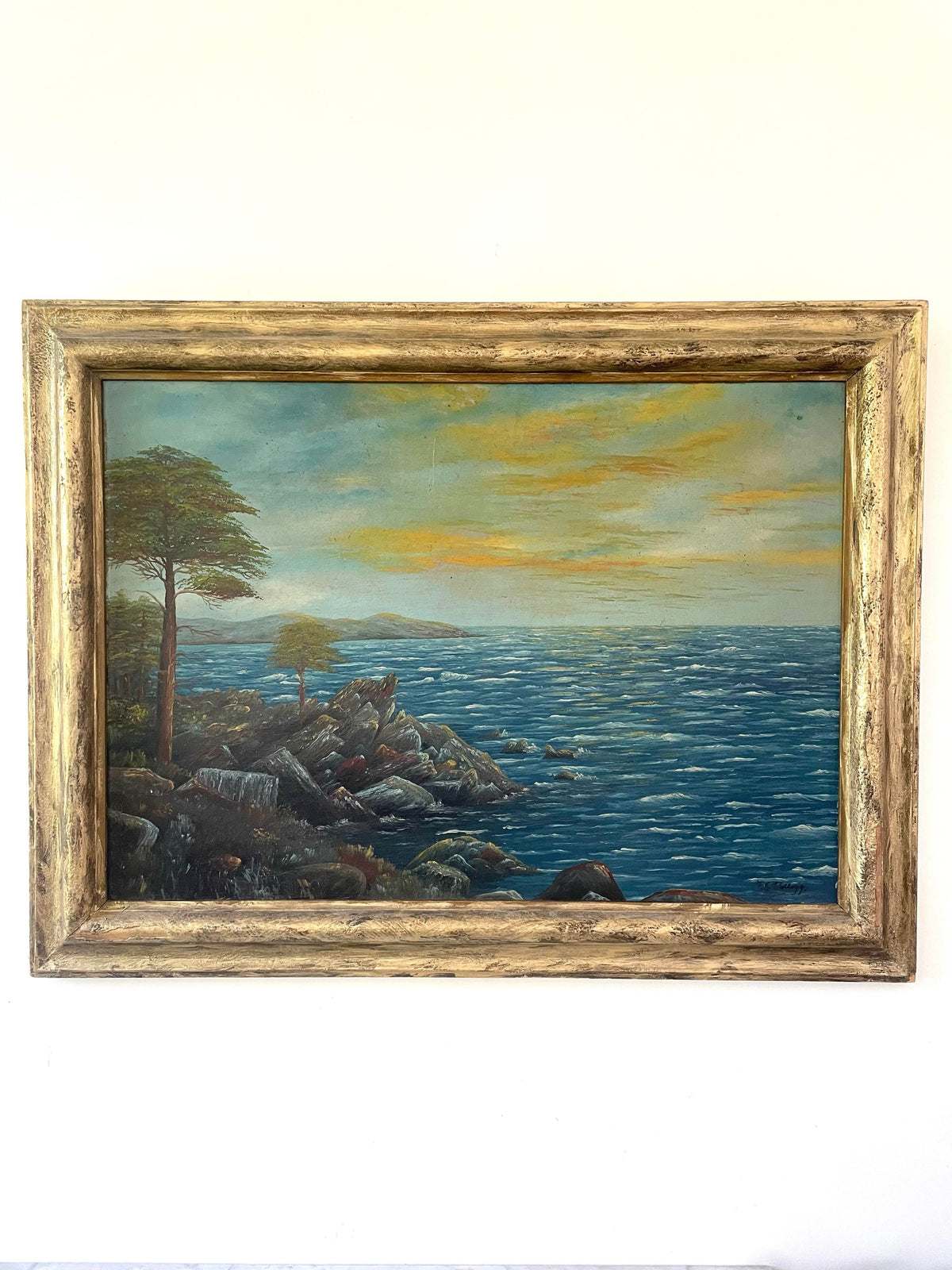 Oil Landscape Painting on Board Signed