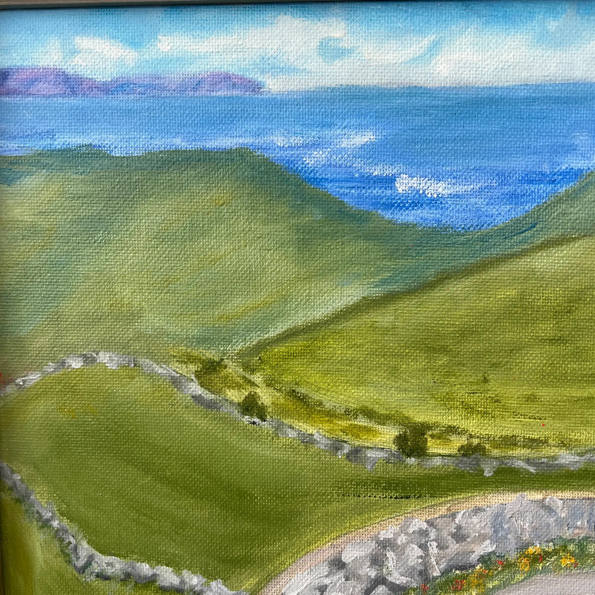 Ireland Path by Reta Snow, Oil on Board, Signs and Framed