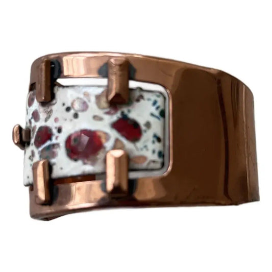Matisse Mid Century Modern Copper a Enameled Bracelet Cuff