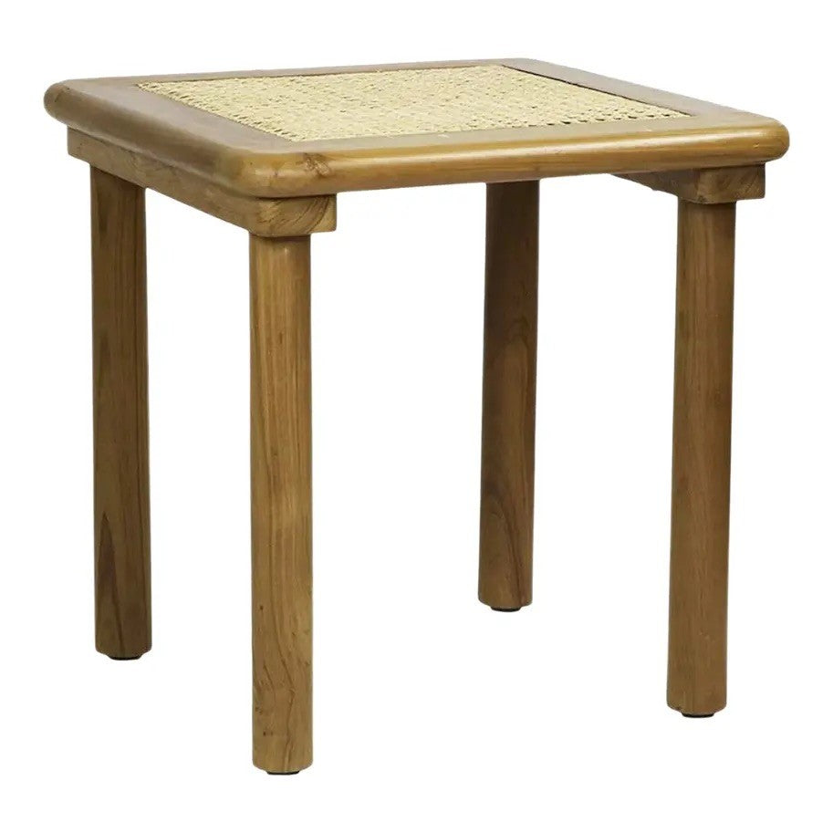 Matthew Izzo Home Bermuda Wood and Rattan Side Table