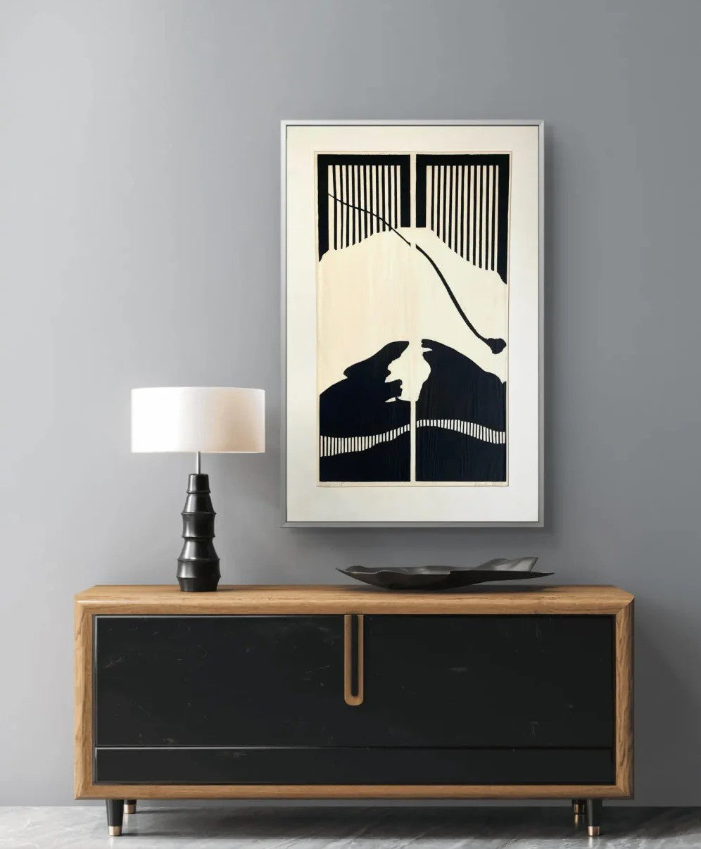 Barbara Beck 1975 Matted Woodblock Print on Paper - Original Mat
