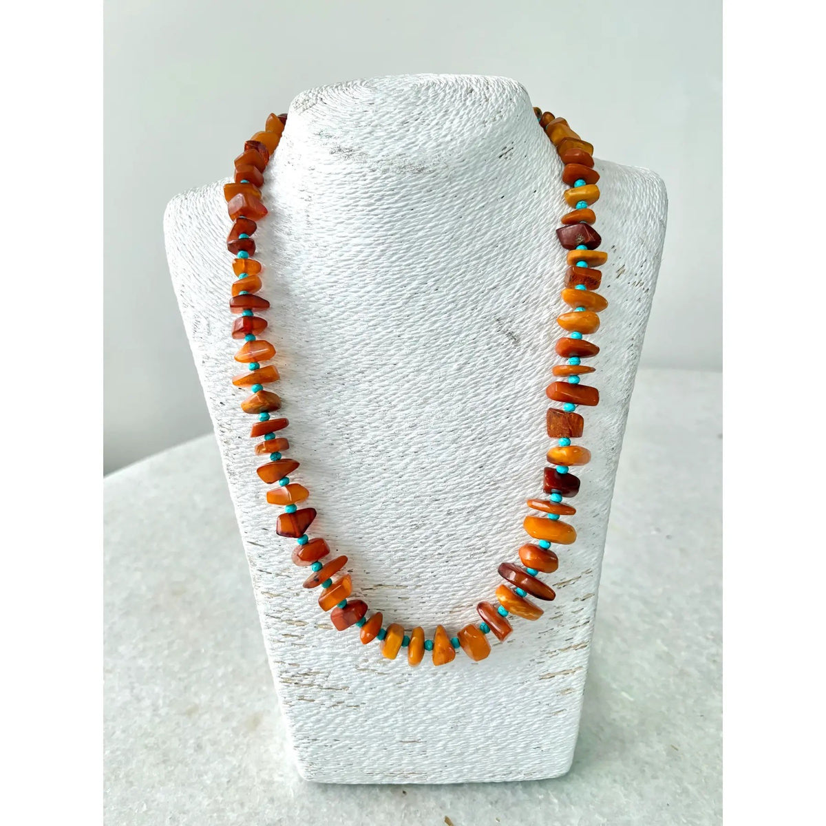 Baltic, Amber and Turquoise Accents 22 Inch Beaded Necklace by Matthew Izzo