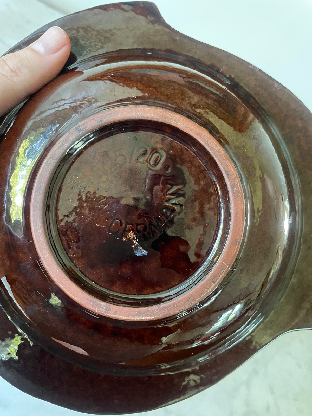 West German Glazed Pottery Ashtray
