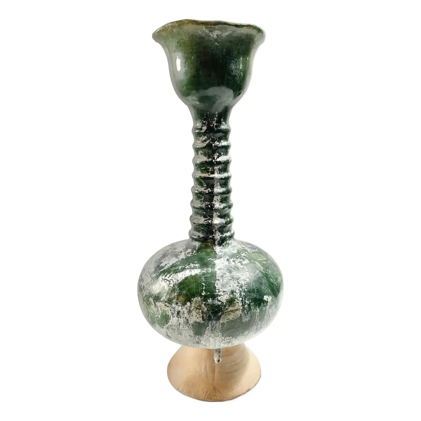 Vintage Chinese Tang Dynasty Style Green Glazed Vessel