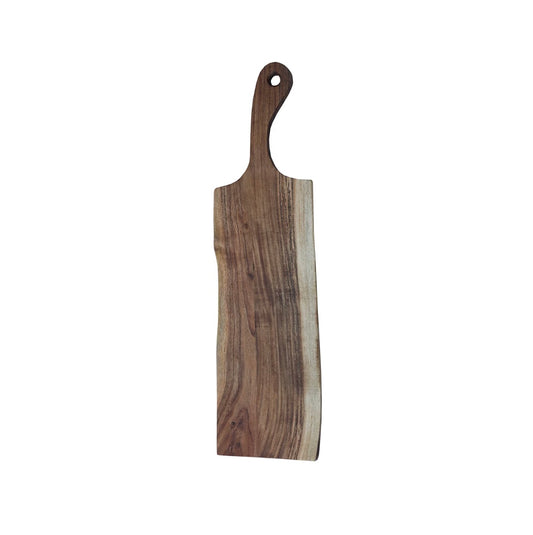 Tabla de teca de borde natural (grande), Matthew Izzo Home Collection