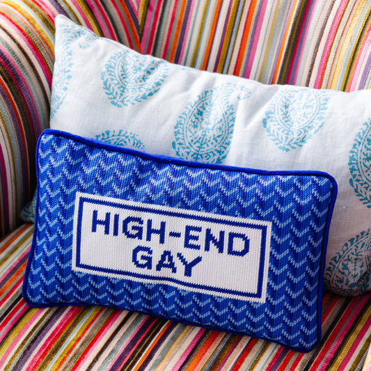 Furbish Studio - High End Gay Needlepoint Pillow