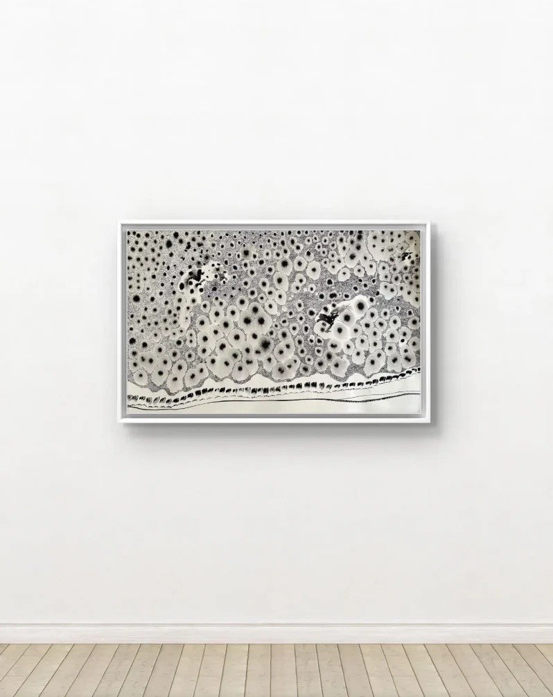 Barbara Beck 1970s Abstract Acrylic Painting on Paper