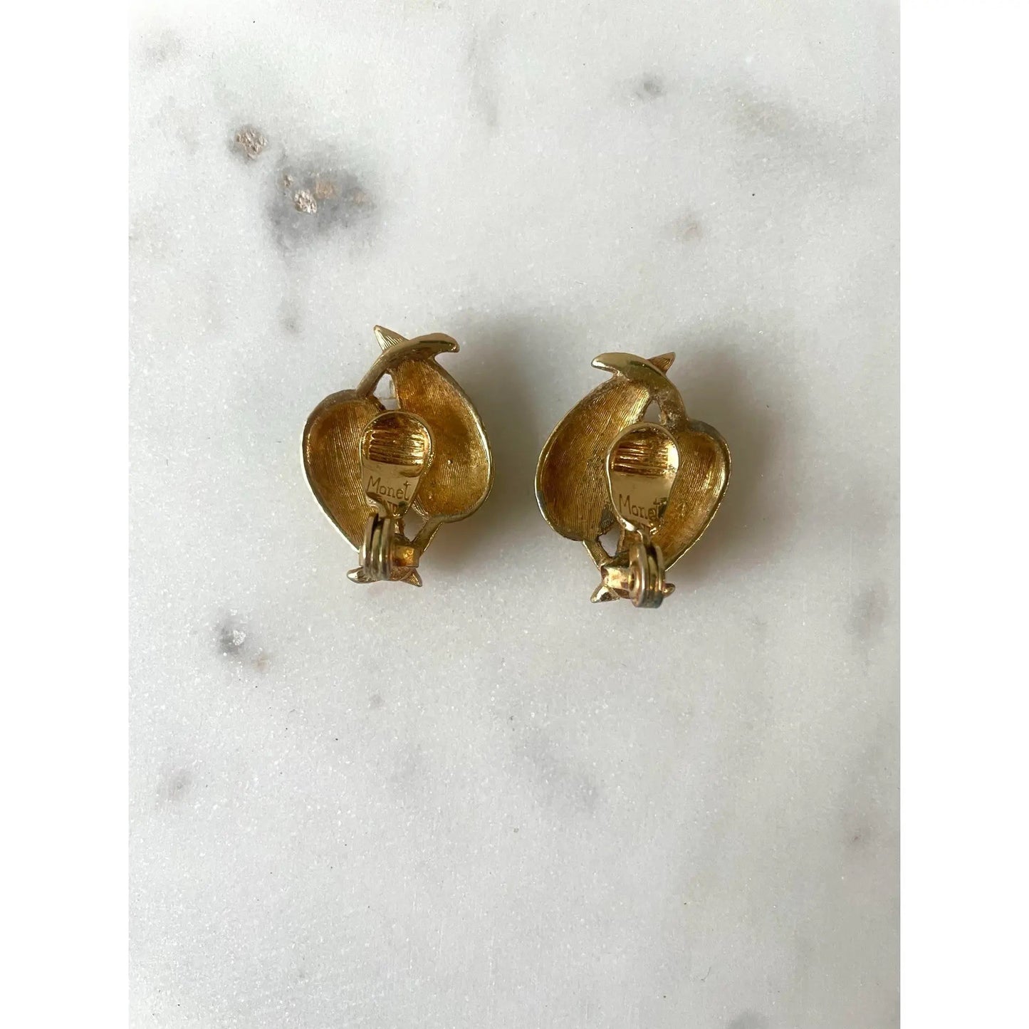 1950s Monet Gold Tone Clip Earrings