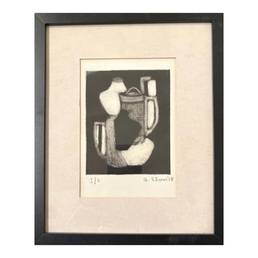 Alon Elow Signed Limited Edition Abstract Etching
