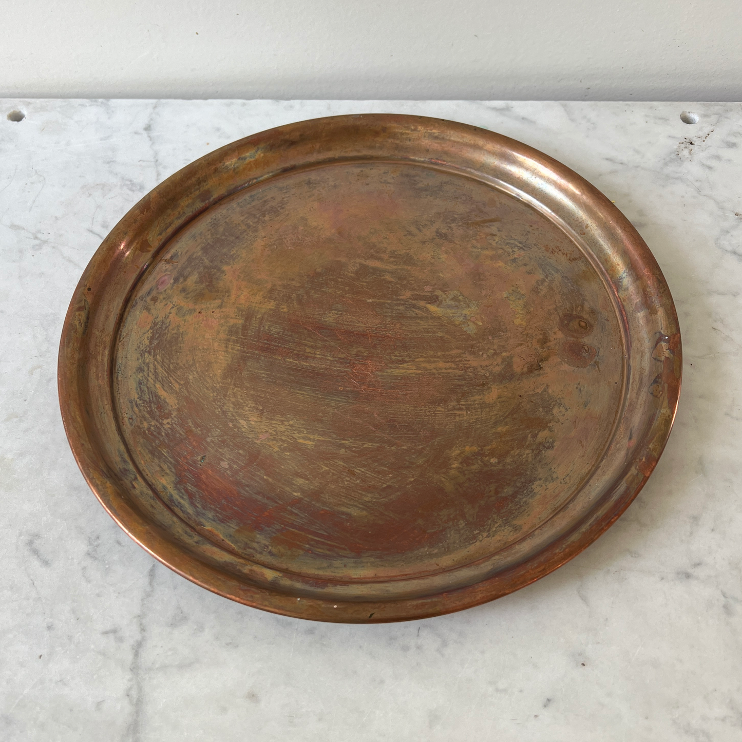 Early 20th Century Hand-Forged Decorative Copper Tray