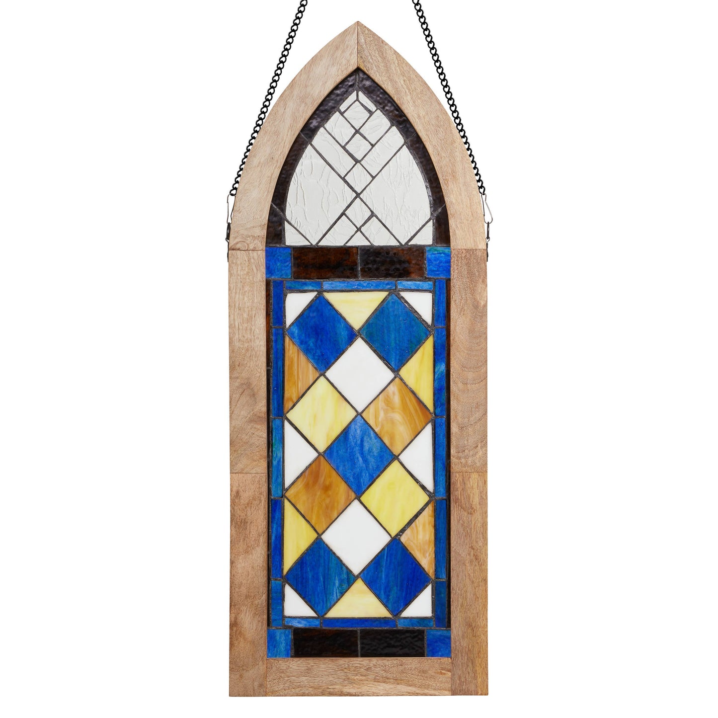 Victorian Style Checkerboard Stained Glass Window Panel
