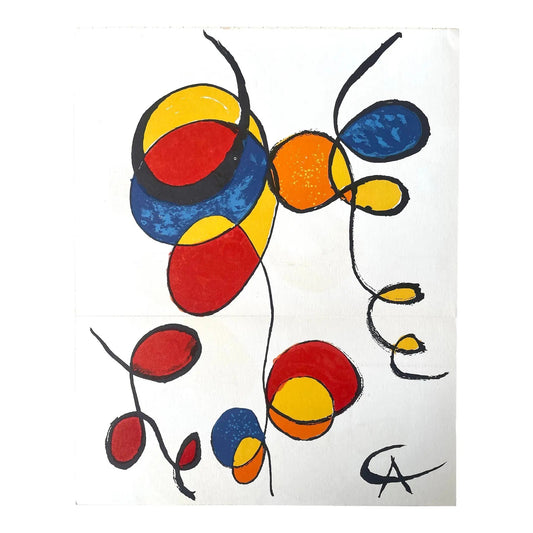 Alexander Calder Lithograph Composition, Derrière Le Miroir, 1969