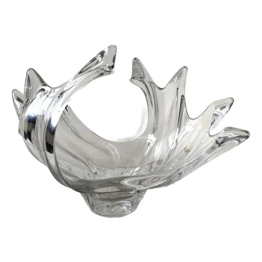 Mid-Century Modern Crystal French Centerpiece Bowl