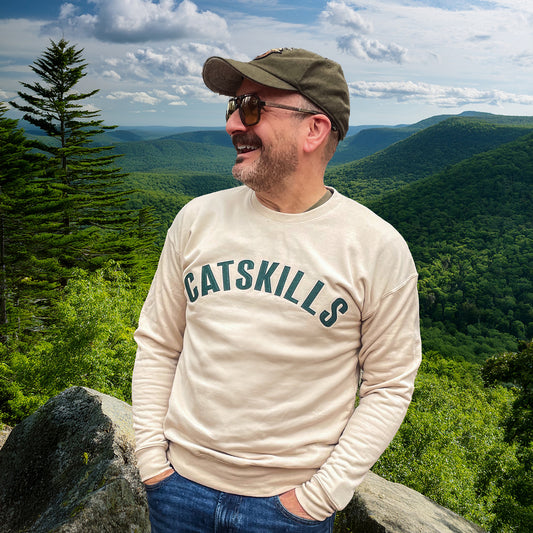 Catskills Letterman - Felt Crewneck Sweatshirt: Oat/Sand