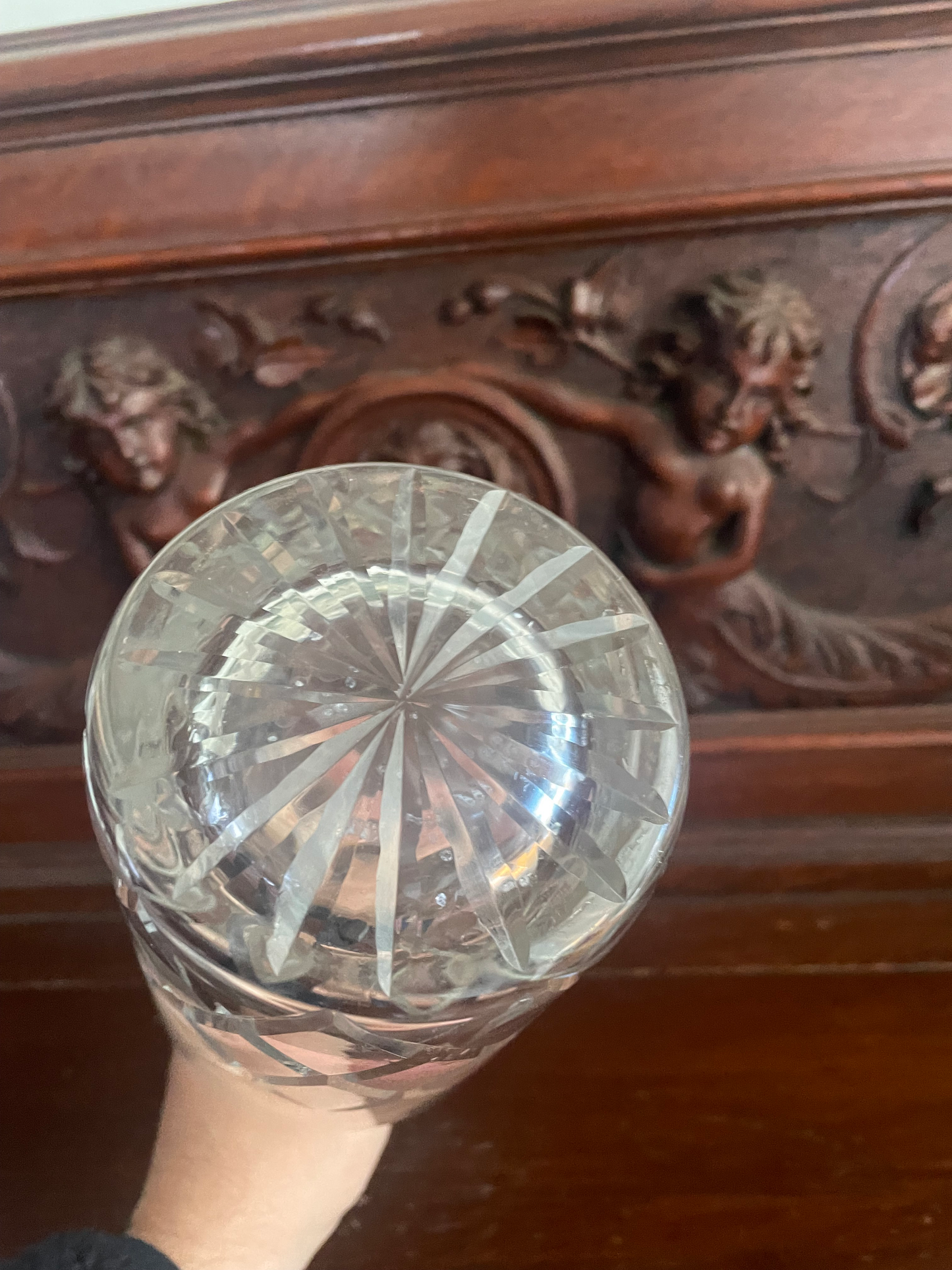 Vintage Cut Crystal Mid Century Wine Decanter
