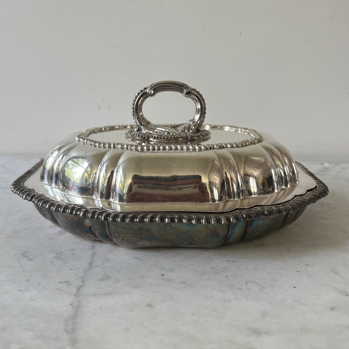 Vintage Silverplated Serving Dish With Lid-2 Pieces