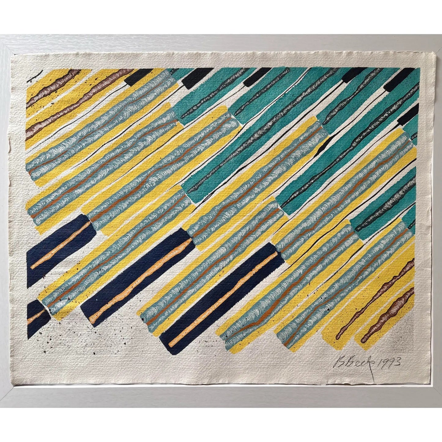 Barbara Beck 1993 Abstract Painting on Paper - Signed/Dated