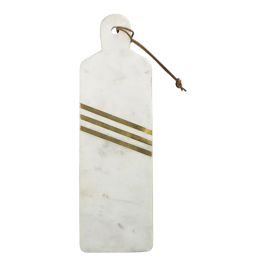 Tabla de Charcutería Matthew Izzo Home de Mármol con Incrustaciones de Latón