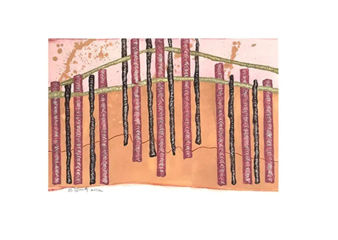 Barbara Beck 2002 Acuarela abstracta sobre papel