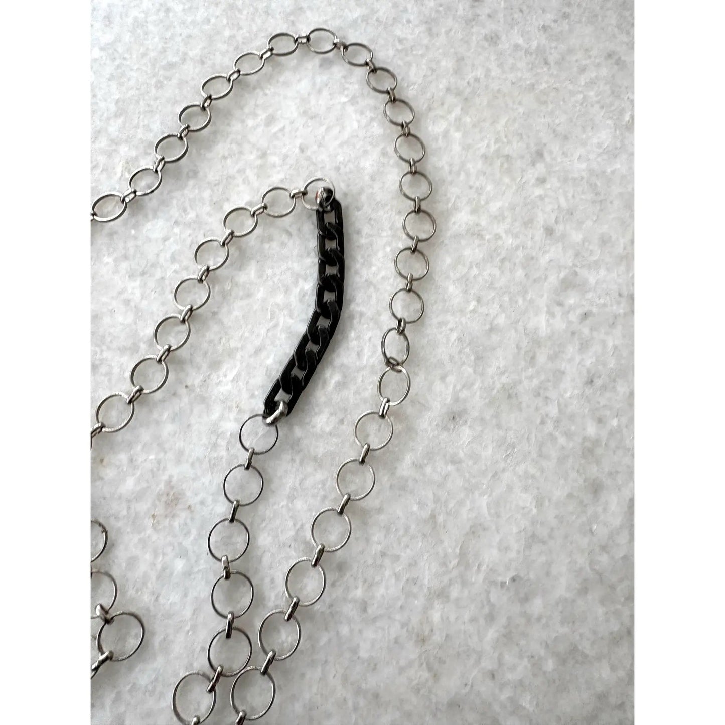 Vintage Silver Chain Necklace With Amethyst Pendant