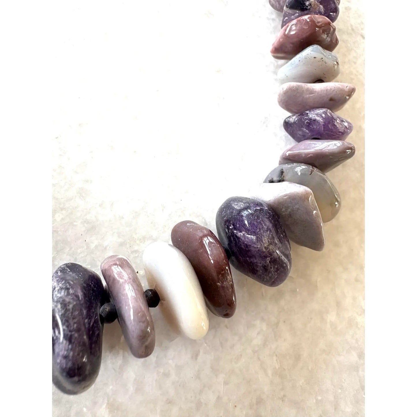 Vintage Amethyst and Agate Stone Beaded Necklace