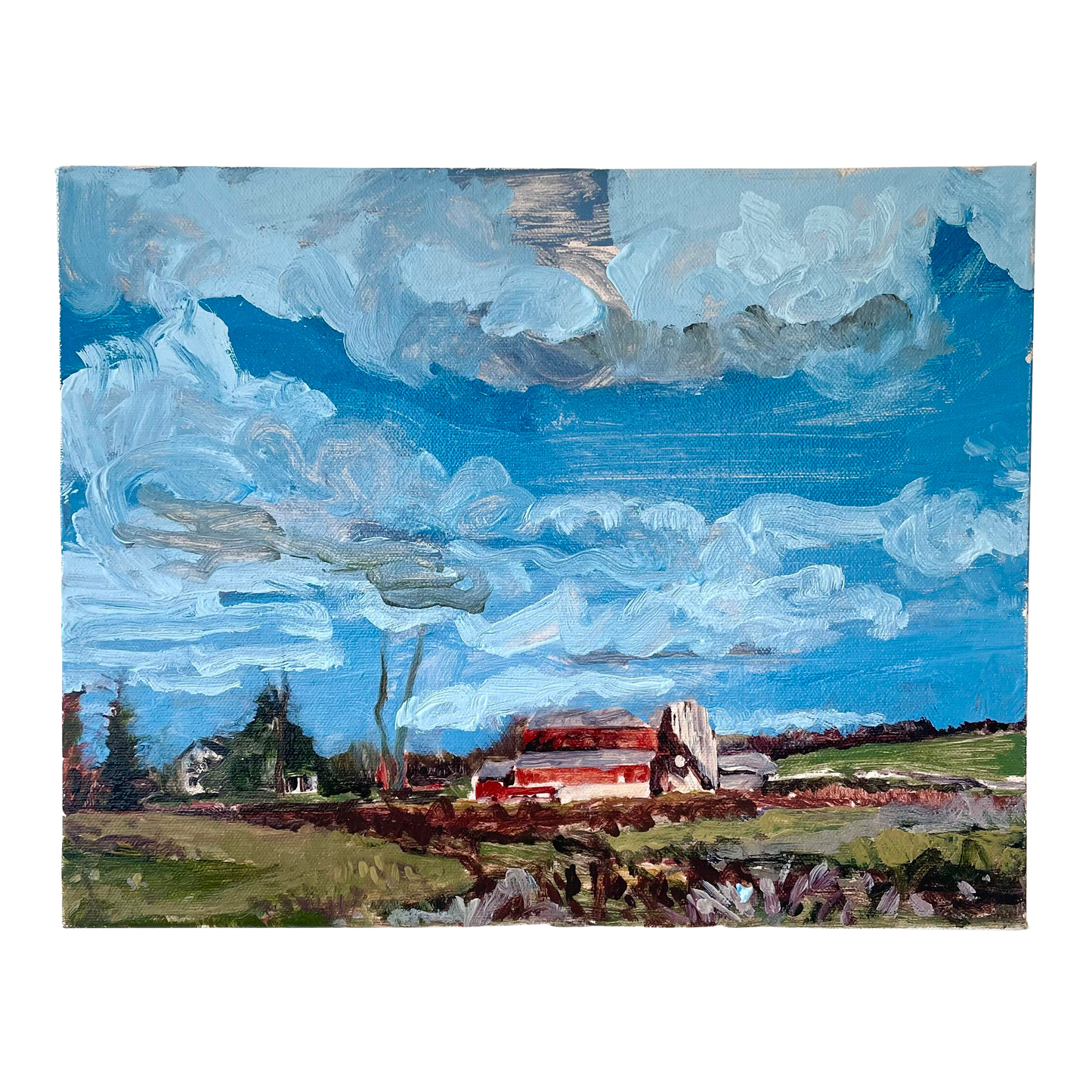 Hans Petrich, Farmhouse Landscape, Oil on Canvas, 14x11 Inches