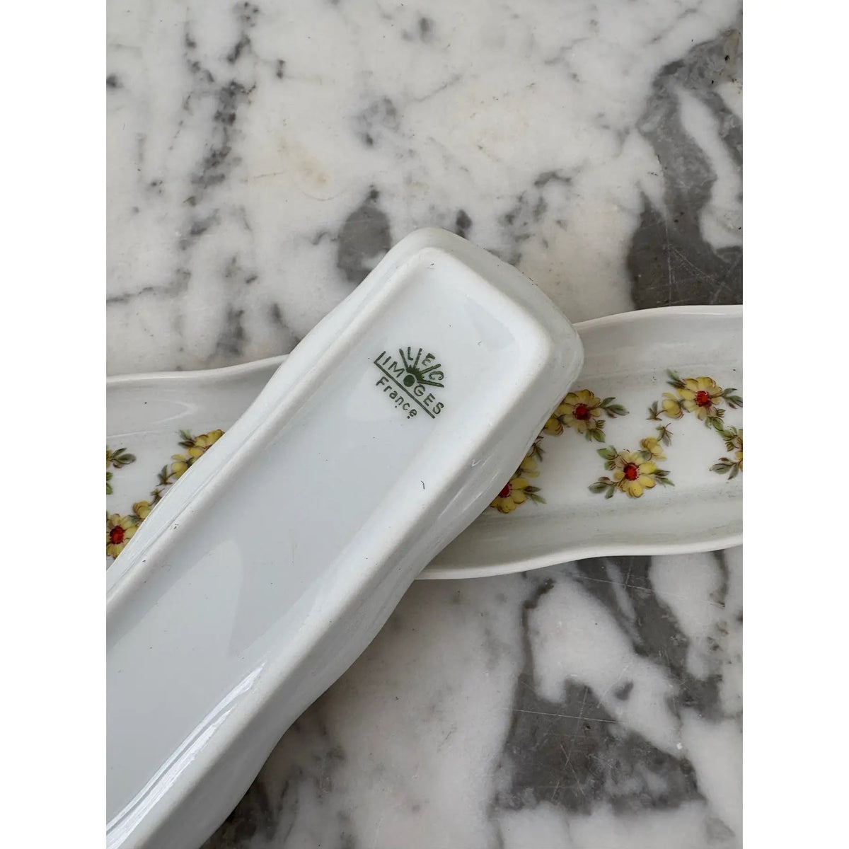 Limoges France Hand-painted Porcelain Jewelry or Trinket Trays, Set of 2