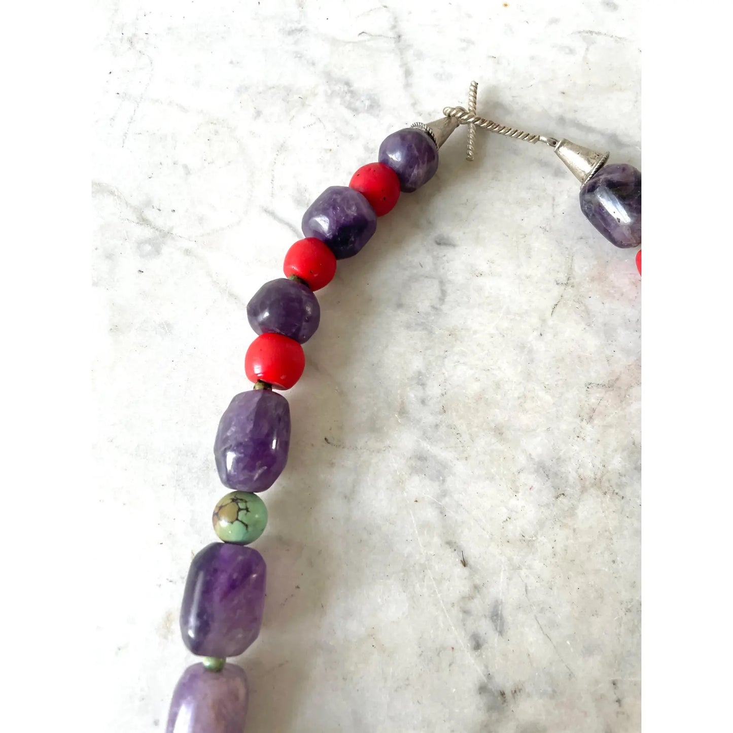 Mixed Beaded Necklaces, Antique Amethyst, Turquoise, African Beads, Designed by Matthew Izzo