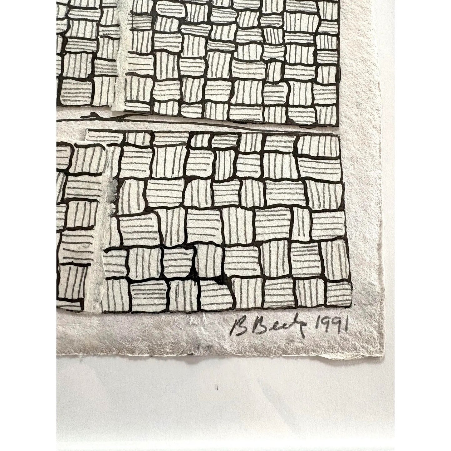 Barbara Beck 1991 Ink on Paper, Cut Paper Collage - Signed/Dated