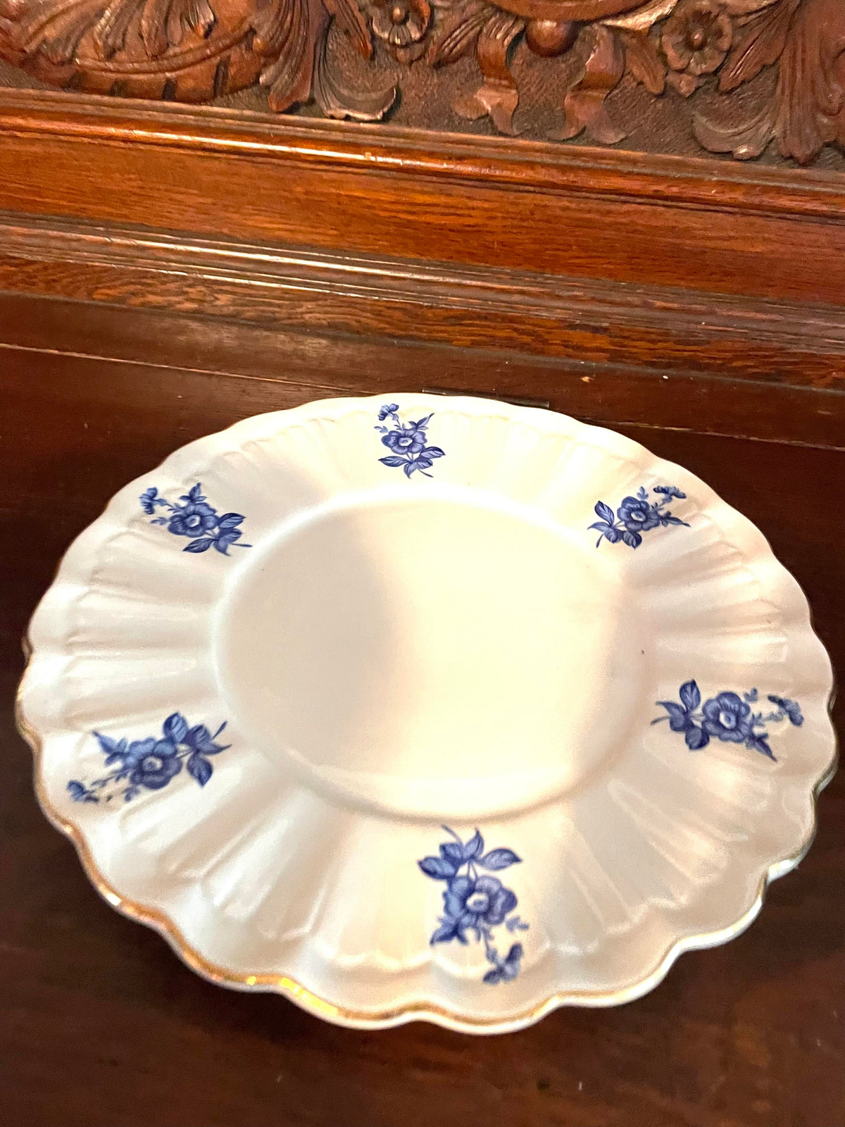 Blue and White Ceramic Soup Tureen With Lid and Dish
