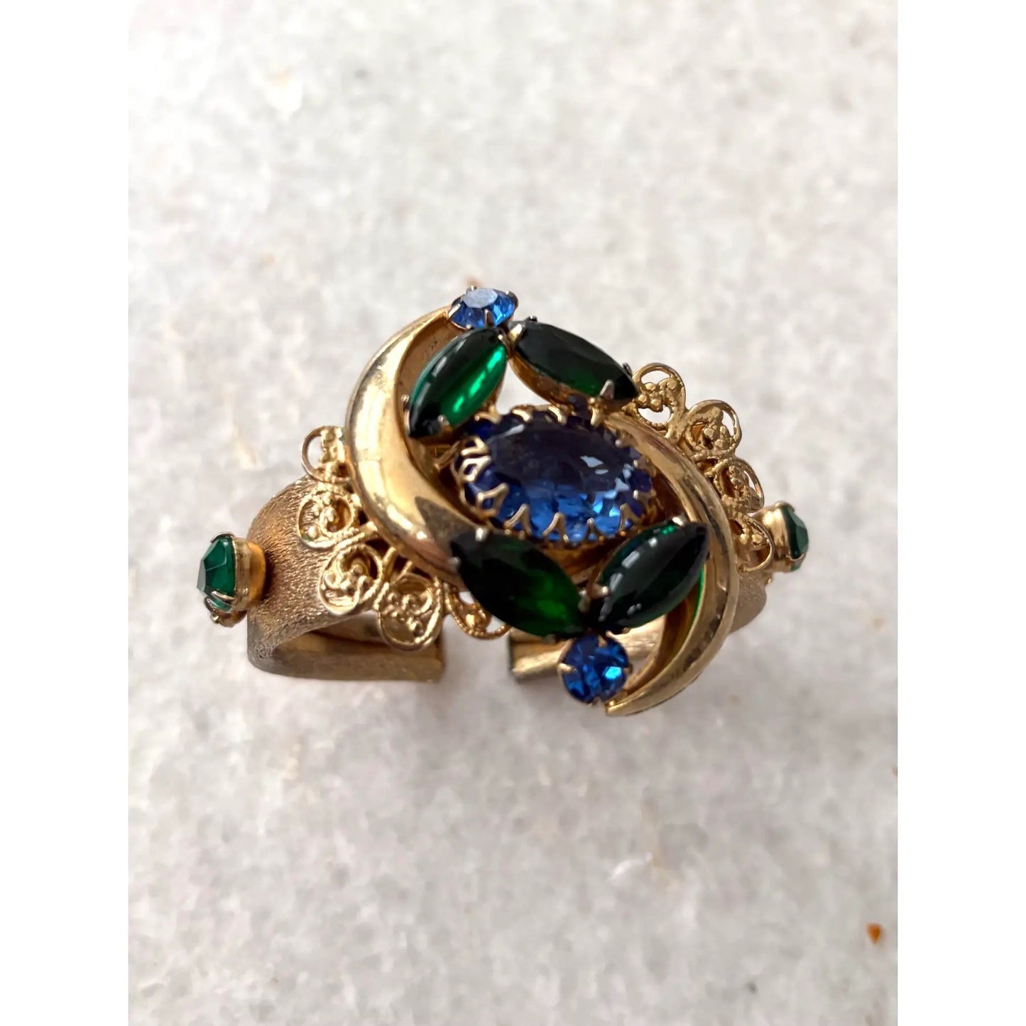 Impresionante Brazalete Rígido (Clamper) Azul Verde Selro Selini