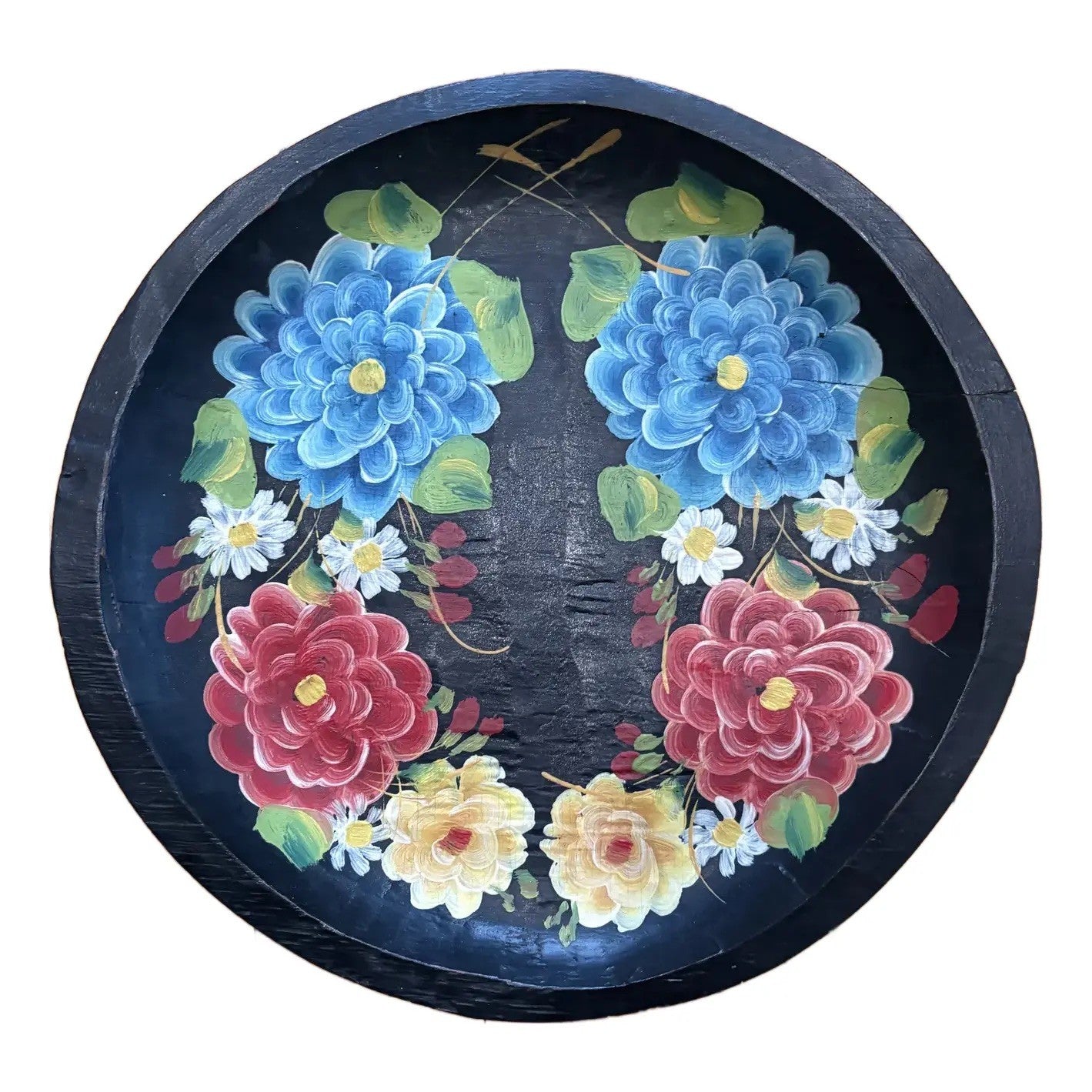 Hand Painted Wooden Carved Mexican Bowl