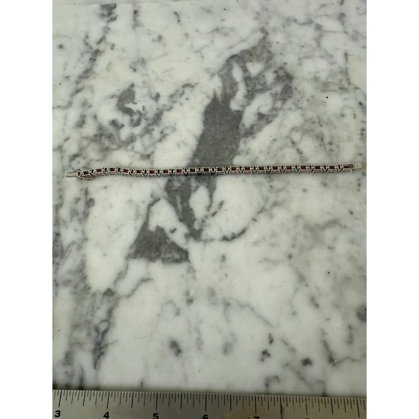 Vivid Pink Tourmaline Sterling Silver Tennis Bracelet