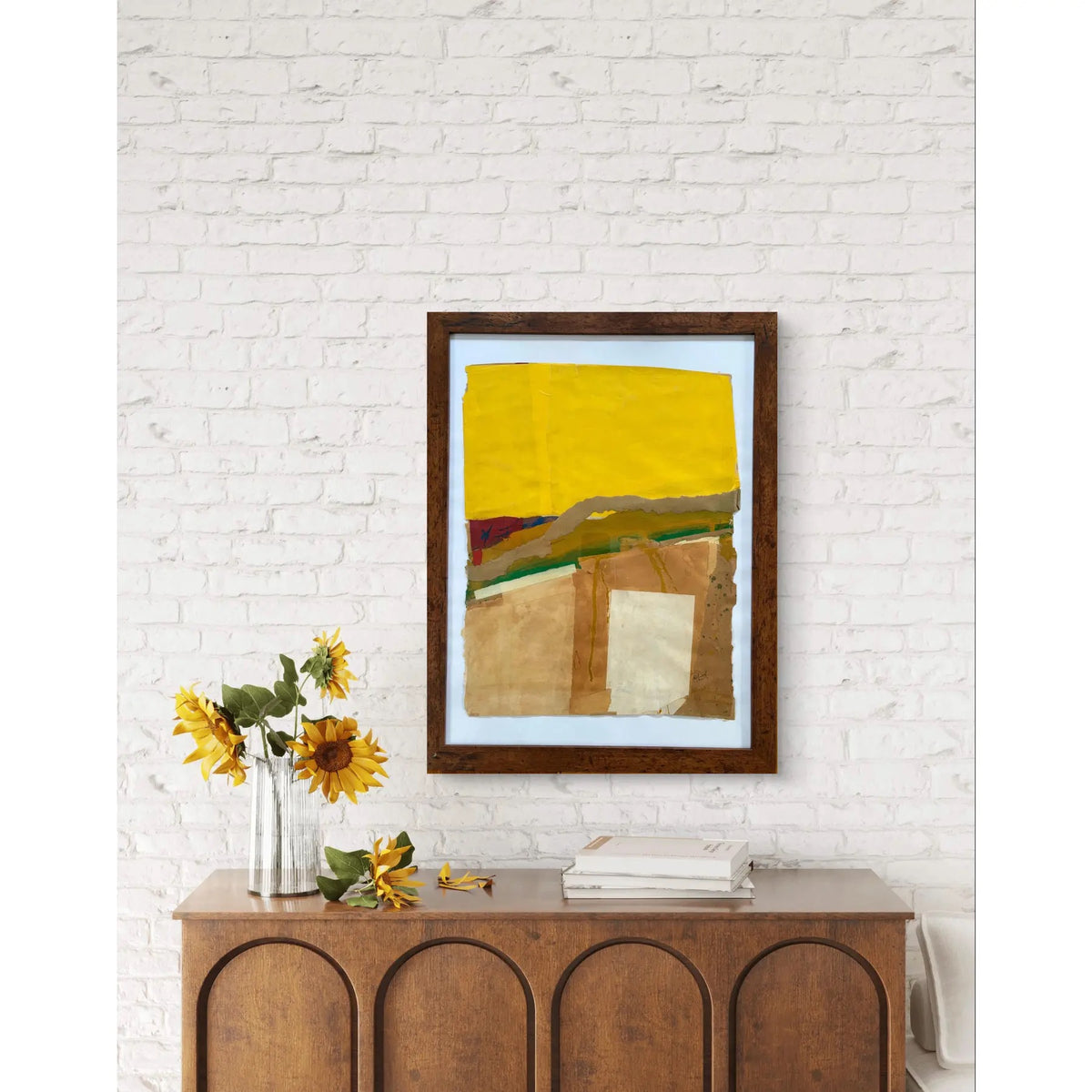 Barbara Beck 1965 Painted Paper Collage, 20 x 26 Inches, Framed