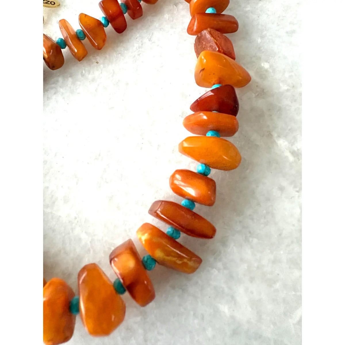 Baltic, Amber and Turquoise Accents 22 Inch Beaded Necklace by Matthew Izzo