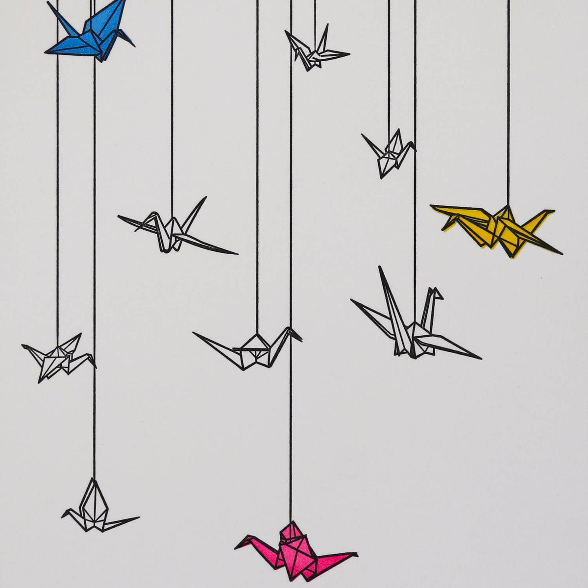 AQBF - Paper Cranes - Letterpress Everyday Card