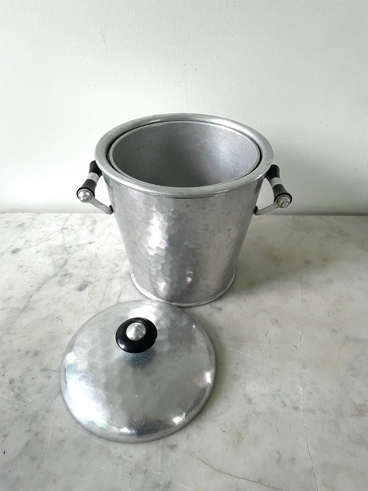 Vintage Aluminum Ice Bucket, Made in Spain